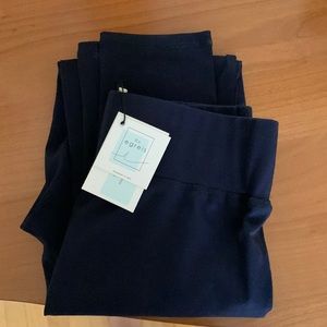 BY EGREIS NAVY LEGGINGS 100% COTTON NEW WITH TAGS